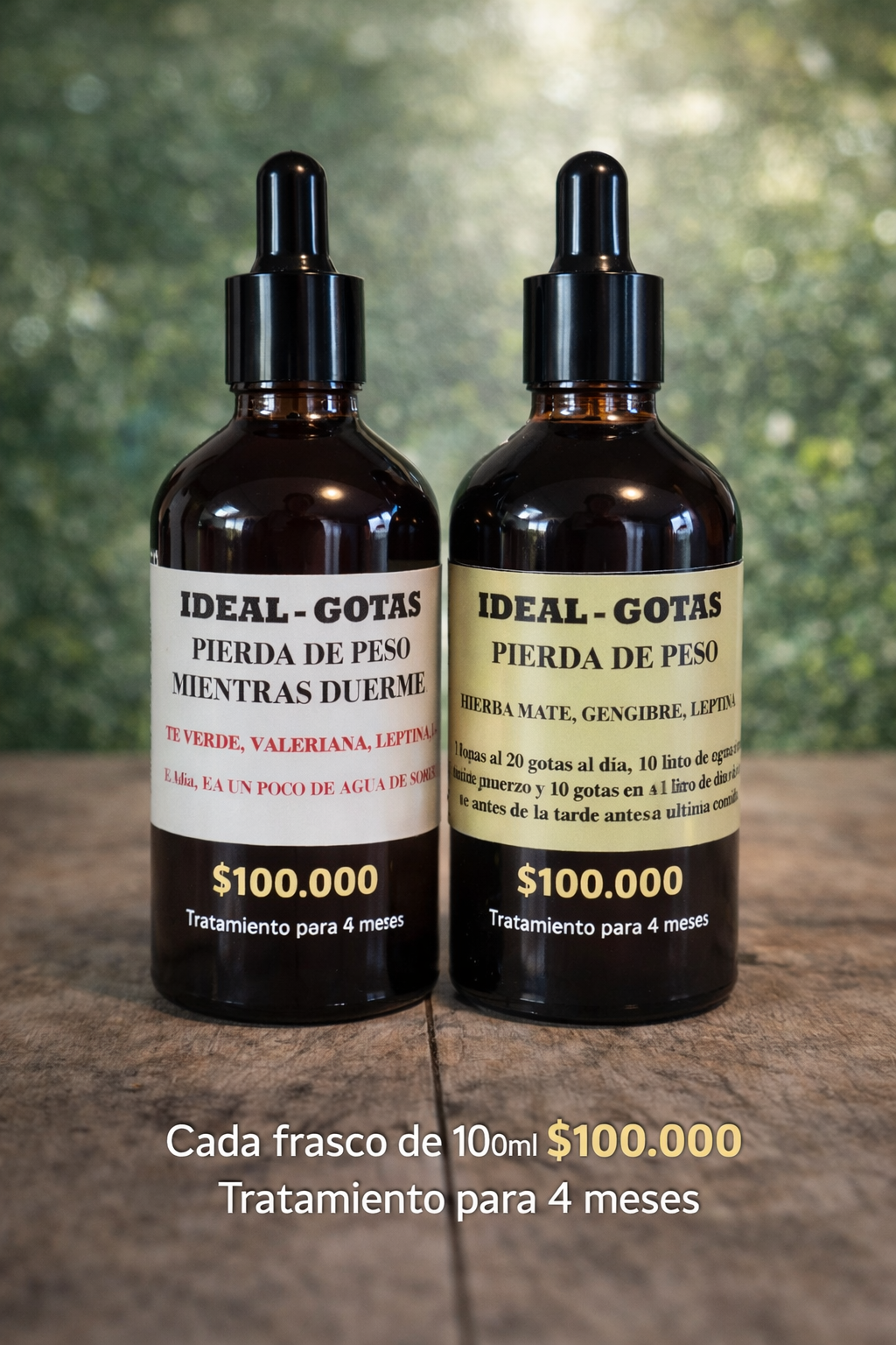Gotas perdida de peso  tratamiento para 4 meses.
